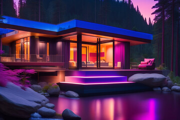 luxury hotel room with pool