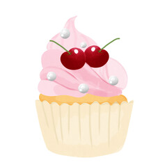 cupcake with cherries