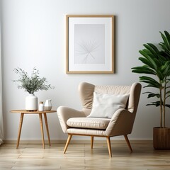 intérieur sobre avec un cadre au mur, ia