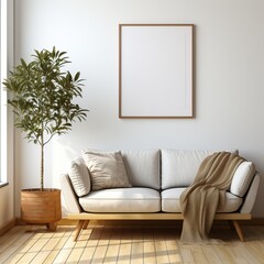 intérieur sobre avec un cadre au mur, ia