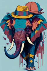 A detailed illustration of an Elephant for a t-shirt design, wallpaper, and fashion