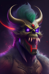 portrait of a person with a dragon