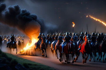 burning fire in the sky