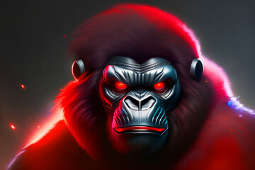 portrait of a person with a red mask