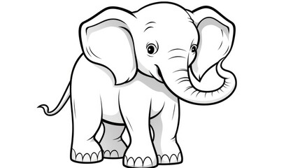 Simple coloring pages for children, elephant