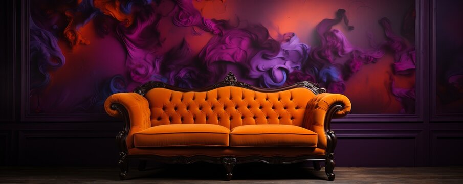 A old karen wallpaper cringy hot purple hot orange, Generative AI .