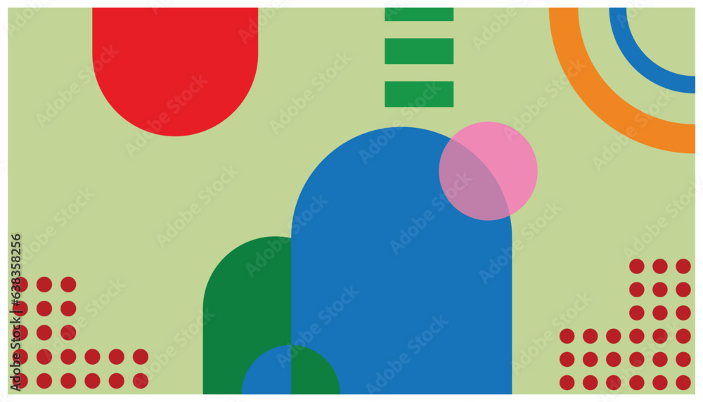 Poster abstract background with geometric shapes and dots. abstract background with geometric shapes in ret