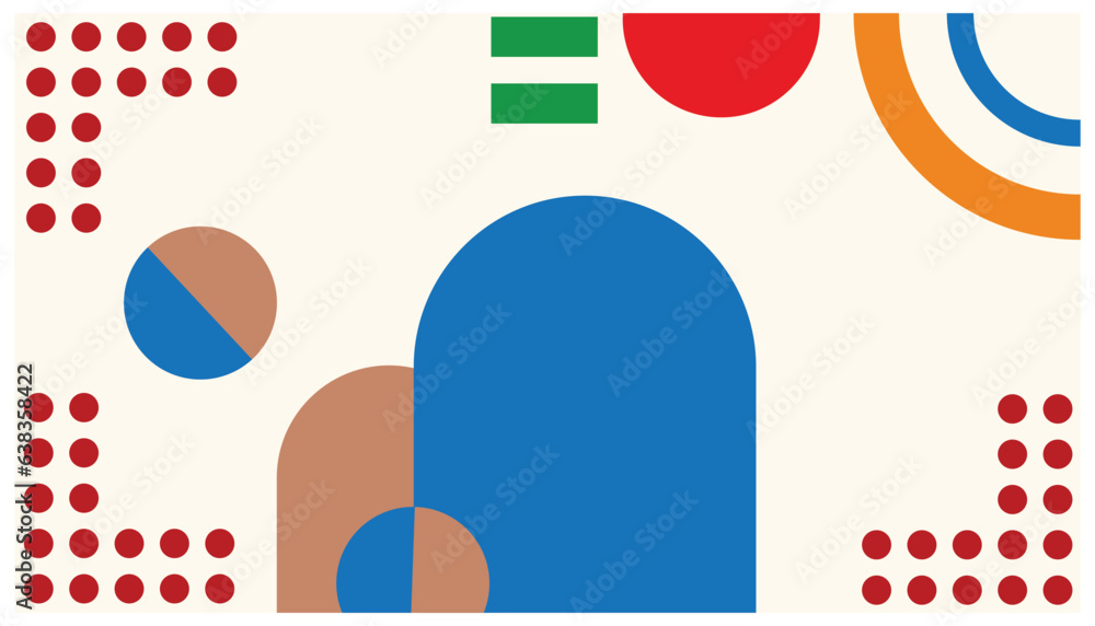 Poster abstract background with geometric shapes and dots. abstract background with geometric shapes in ret