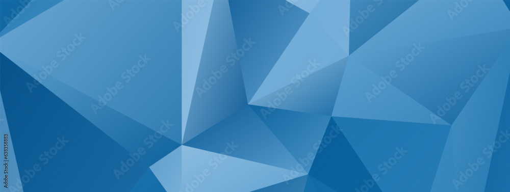 Poster abstract blue triangle geometric background, vector illustration. mosaic of simple shapes in blue wh
