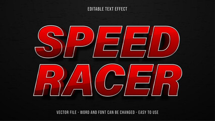 Editable text effect racing speed mock up