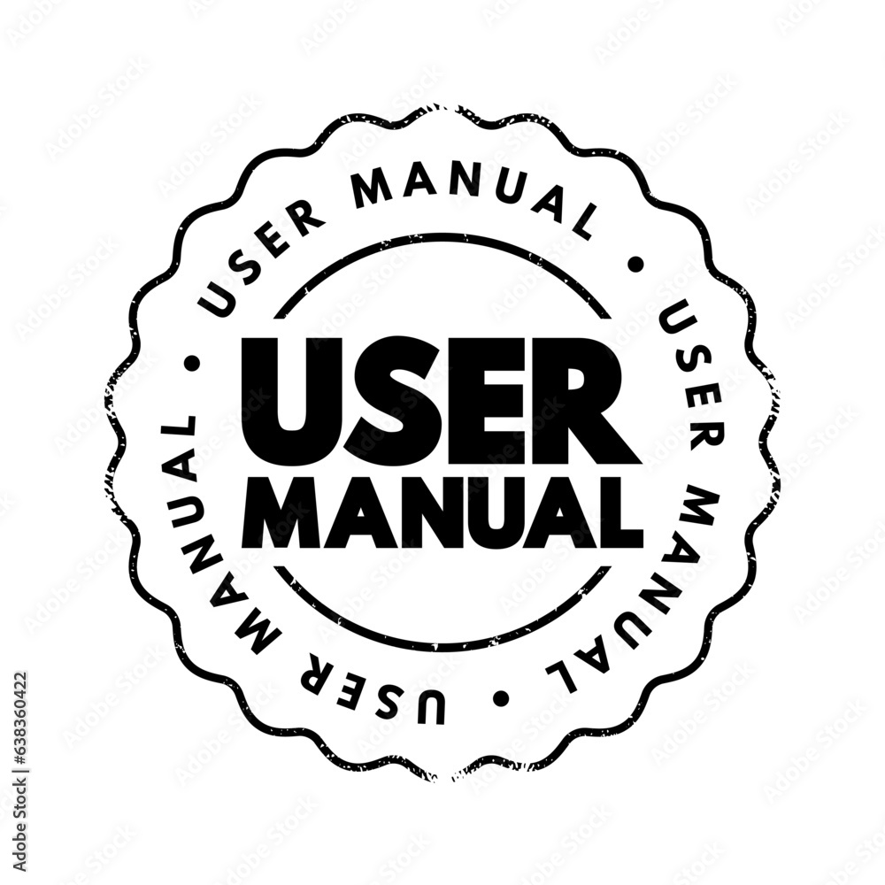Poster user manual - intended to assist users in using a particular product, service or application, text c