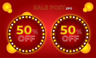 Sales Marketing discount offer post design in vector eps 