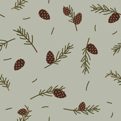 Seamless pattern pine cones. Vector illustration - 638360427