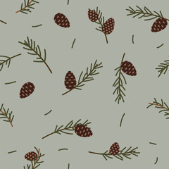 Seamless pattern pine cones. Vector illustration - 638360435