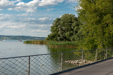 View over the lake of Constance from Mainau in Germany