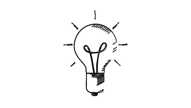 Business creative idea light bulb doodle white board animation