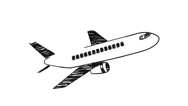 airplane flying sketch doodle whiteboard aviation animation