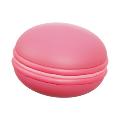 Strawberry Whoopie Pie 3D icon Isolate Transparent Background, 3D Rendering illustration