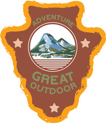Illustrations of tourism and camping Patching Badge element