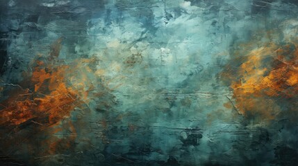 Obraz na płótnie Canvas Grunge Background Captures Earthy Shades - Immersed in Tones of Blue, Green, Gray, and Glimpses of Bronze - A Timeless Grunge Texture created with Generative AI Technology