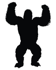 Gorilla Silhouette Vector Art & Monkey Silhouette Illustrations