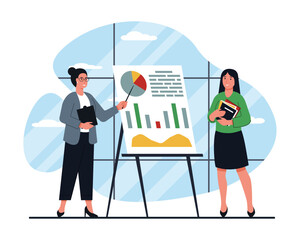 Business woman. Business concept illustration, work in the office