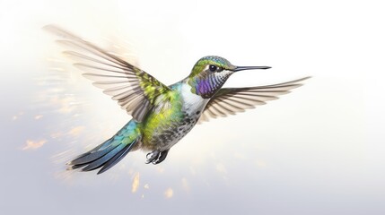 Obraz premium Humingbird photo realistic illustration - Generative AI.