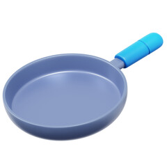 Kitchen Tools Frying Pan 3D icon Isolate Transparent Background, 3D Rendering illustration