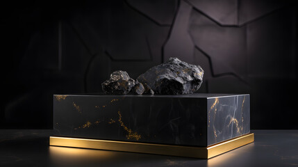 Gold and black marble podium, Black Friday Concept