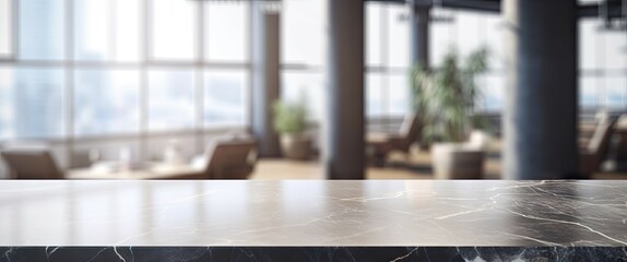 Modern table with beautiful marble design luxury office room with copy space empty workspace on blur background