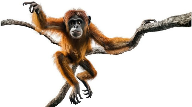Spider monkey photo realistic illustration - Generative AI.