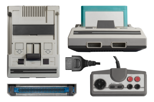 Cut out Retro TV Game, Old school gaming. Isolated. Set