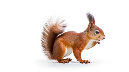 Naklejka na ściany i meble Red squirrel photo realistic illustration - Generative AI.