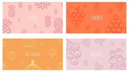 Naklejka premium Seasonal Fruits Wallpaper