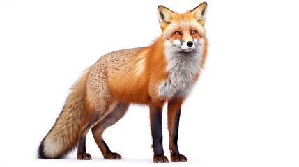 Red fox photo realistic illustration - Generative AI.