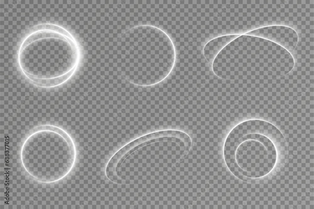 Poster Magic spiral with sparkles.White light effect.Glitter particles with lines.Swirl effect.