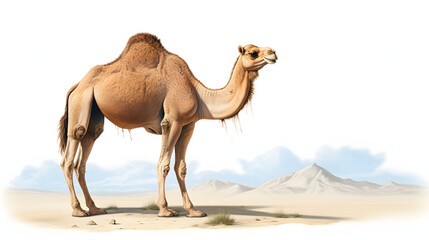 Camel on white background