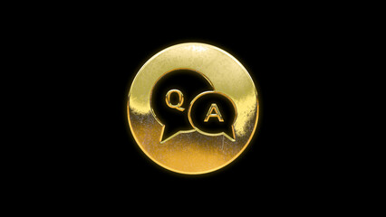 Question mark symbol icon gold golden