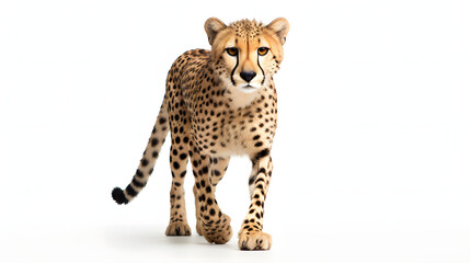 Cheetah on white background