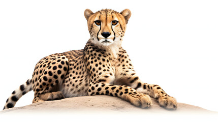 Cheetah on white background