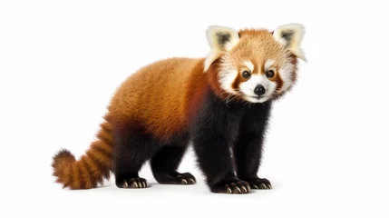 Foto op Plexiglas Kilimanjaro Curious red panda photo realistic illustration - Generative AI.
