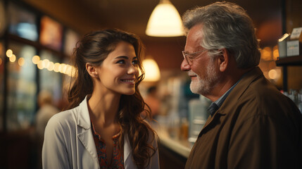 Naklejka premium Doctor and patient together.