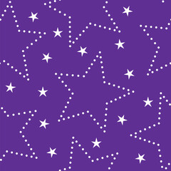 Obraz premium Starry night sky seamless pattern. Vector seamless pattern with night sky and stars element.