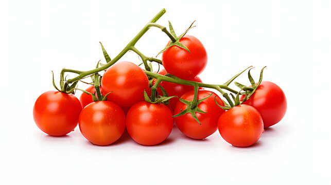 Cherry tomatoes on white background