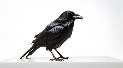 Crow on white background