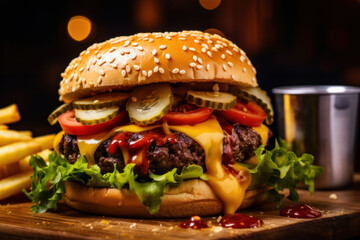 hamburger on a plate