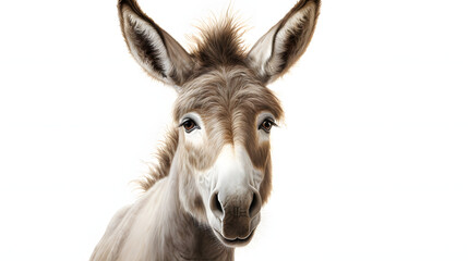 Donkey on white background