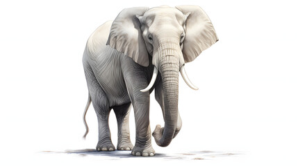 Elephant on white background