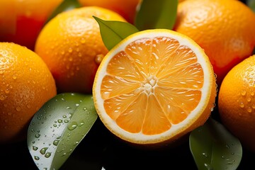 Zestful Delight: Orange Background with Oranges