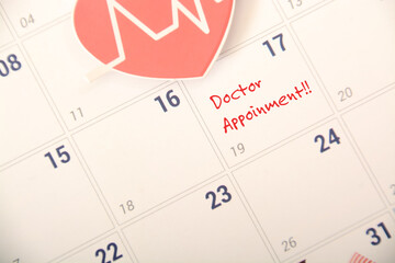 A doctor's appointment scheduled meeting between a patient for the purpose of receiving medical care, diagnosis, treatment, or consultation concept.